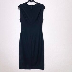 Narciso Rodriguez Front Zip Sleeveless Sheath Wool Dress Black 8